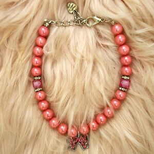 Brand New PEARL & BLING CHARM DOG/CAT COLLAR-M